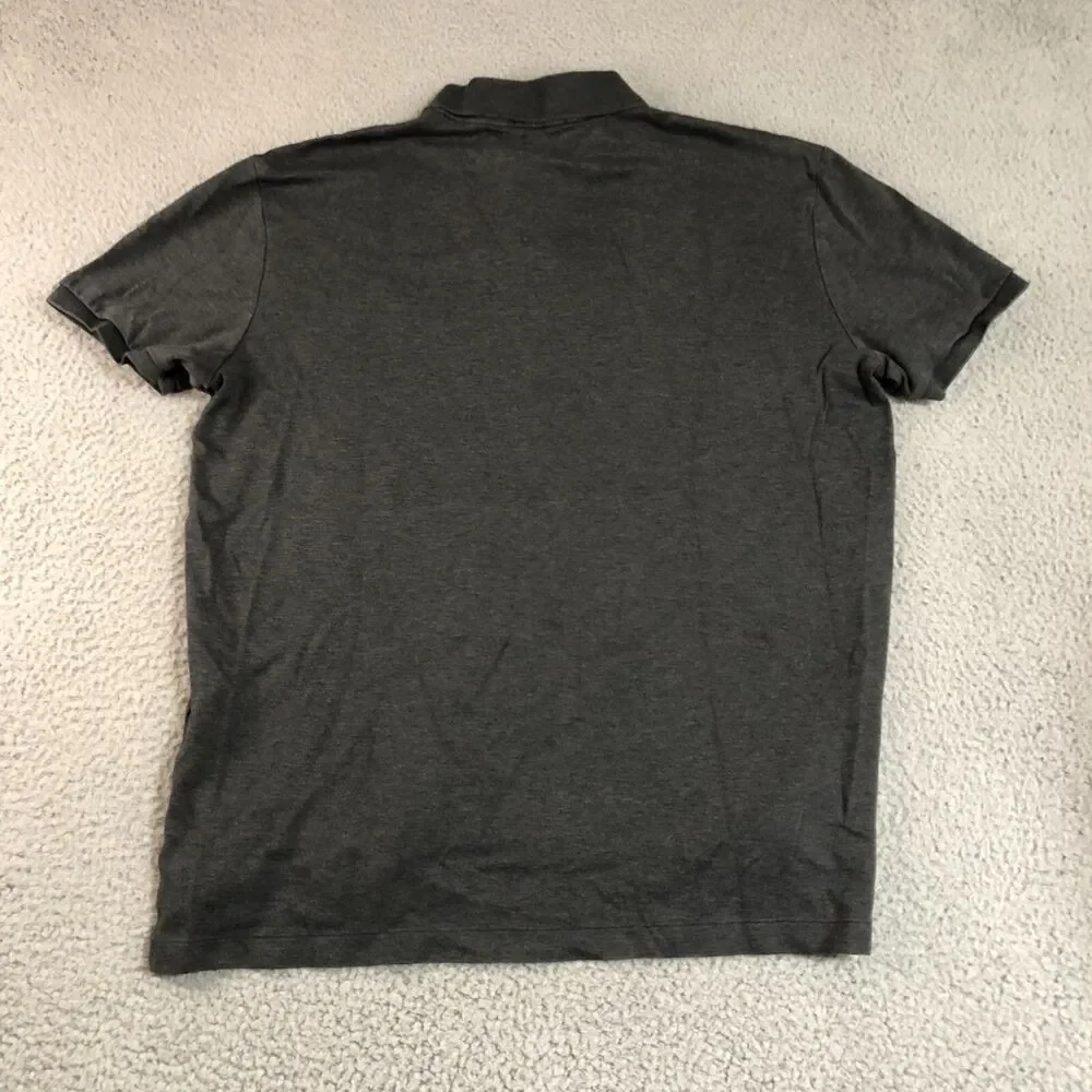 Polo Ralph Lauren Shirt Mens Large L Gray Jockey Golf Pony Logo Slit Dad Solid